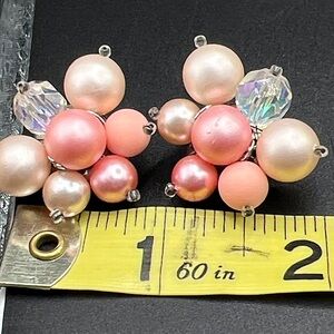 Vintage 1950’s Japan Cluster Bead Earrings
